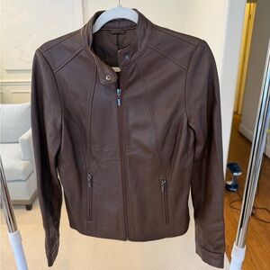 J. McLaughlin Chocolate Leather Jacket